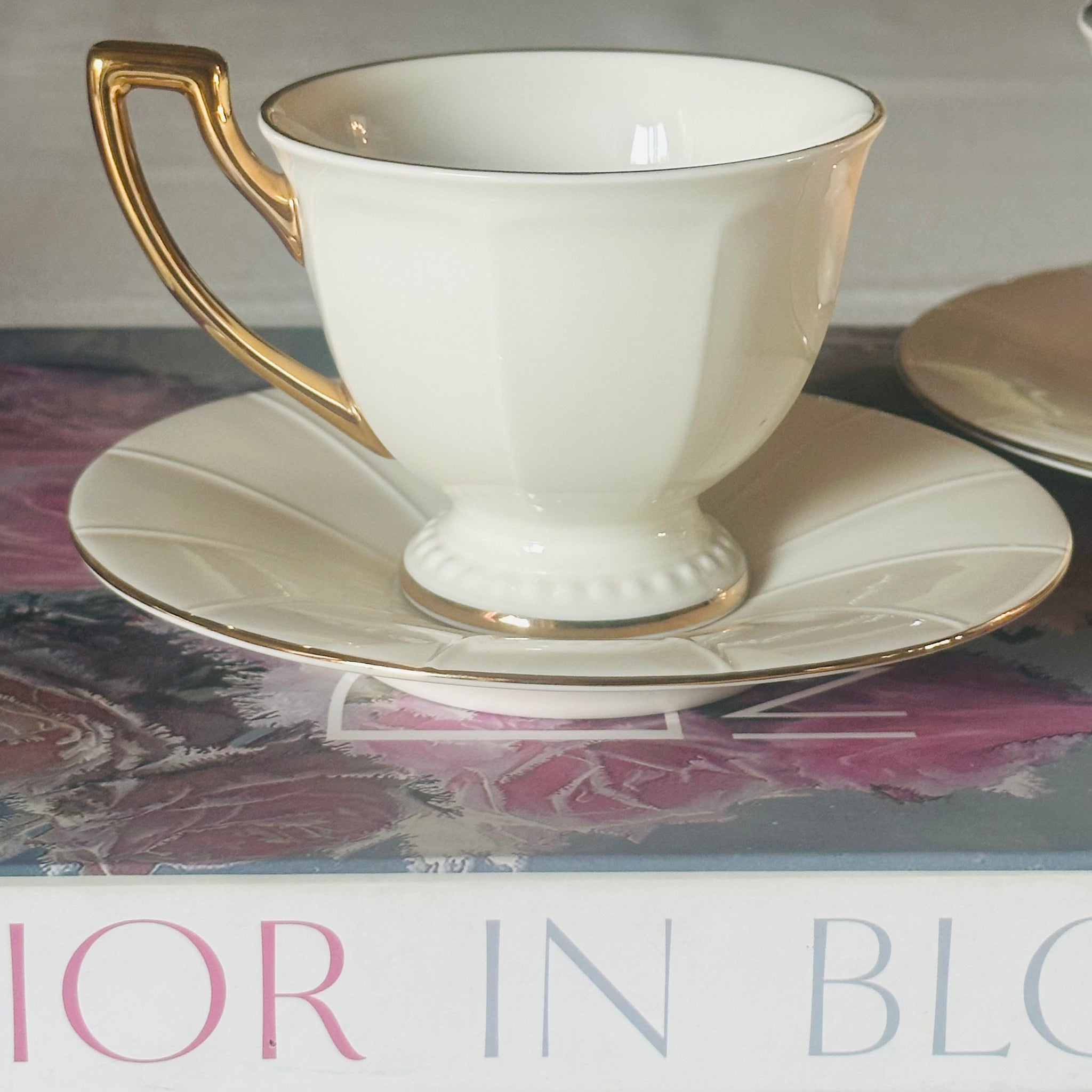 The Lady In White Tea Cups (Set Of Six Tea Cups & Saucers)