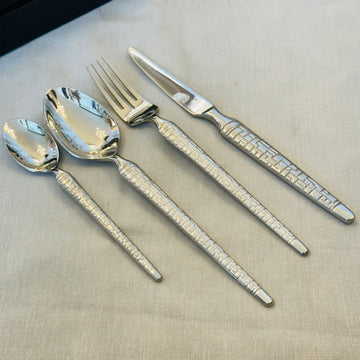 Silver Weave Cutlery Set (24 Piece 4mm gauge)