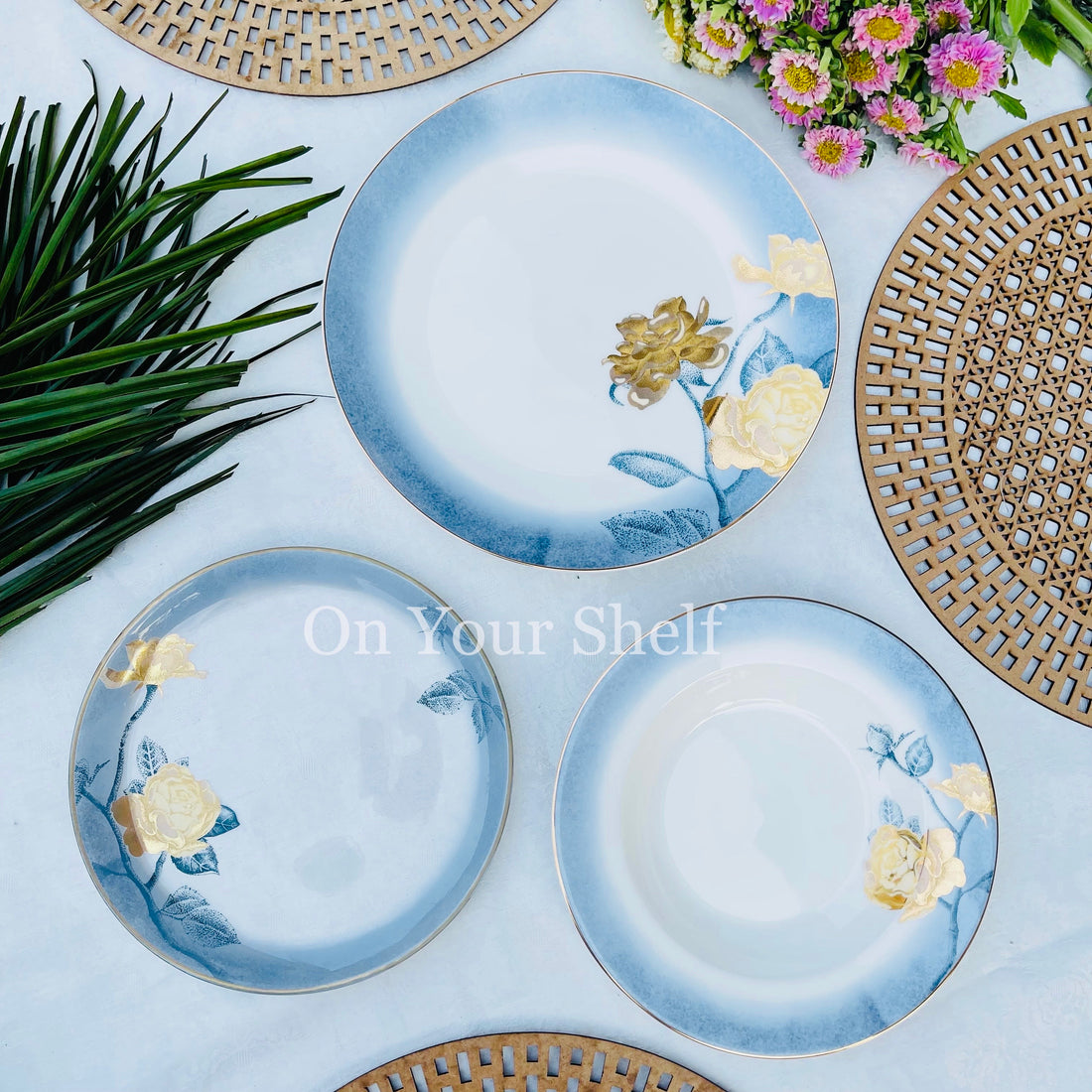 Angela The Blue Skies (47 piece dinner set)