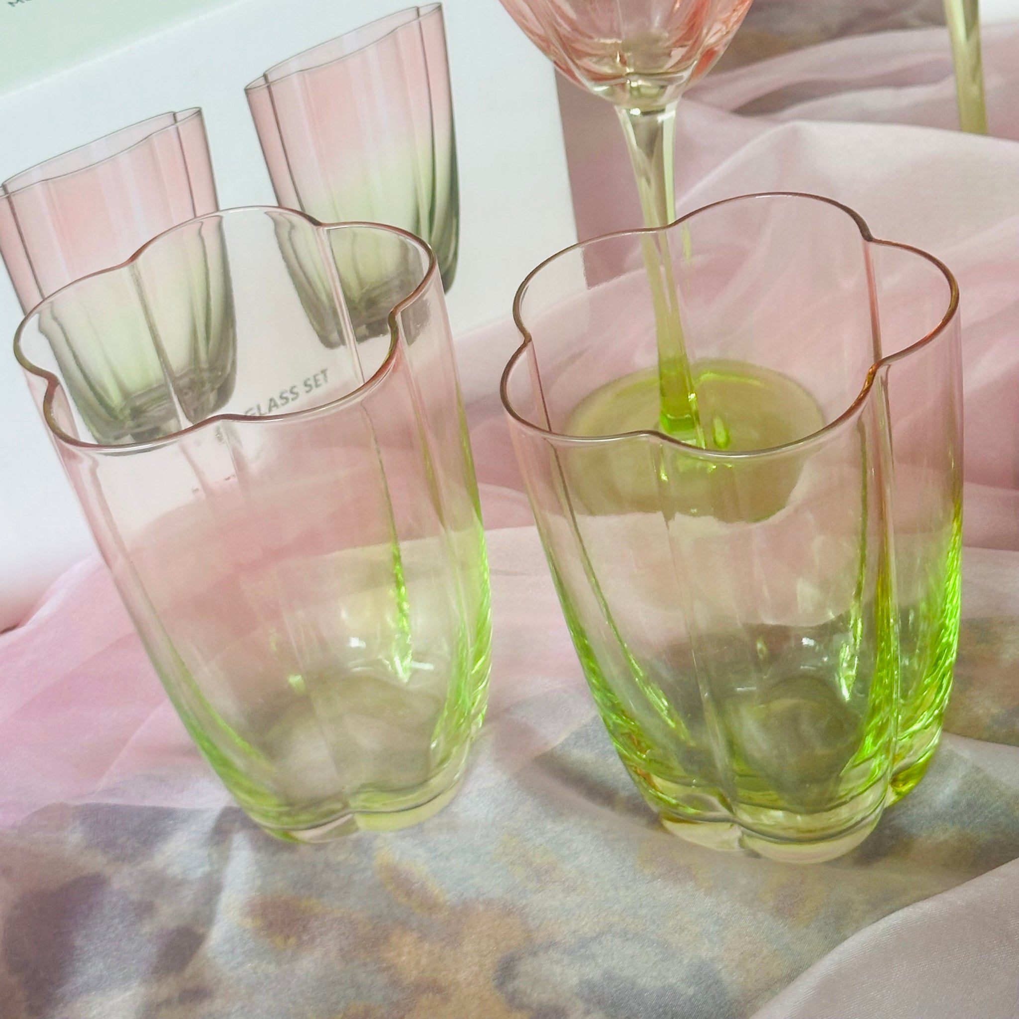 Petal Blossom Rim Tall Glasses (Set Of 2)