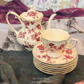 Crimson Garden Coffee Set