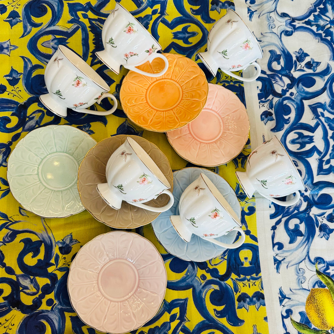 Pastel Daydream (Set Of Six Tea Cups & Saucers