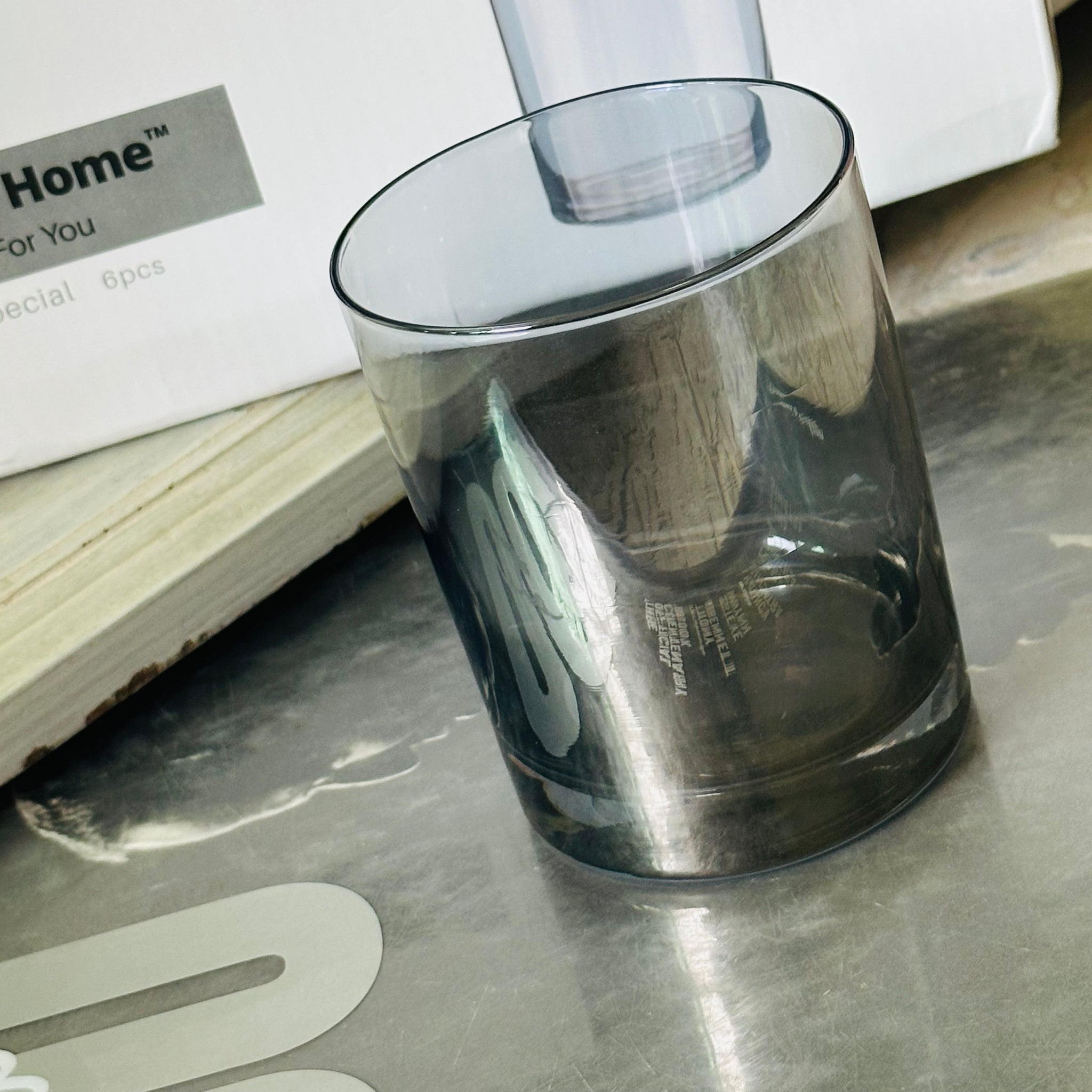 Charcoal Mist Half Glasses (Set of Six Glasses)