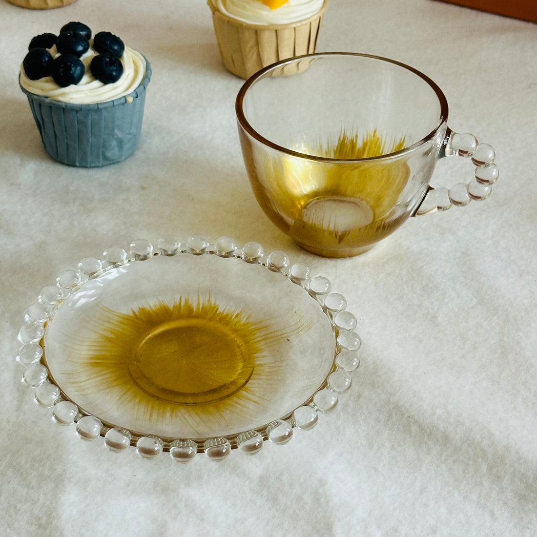 The Golden Halo Set (set of six cups and saucers)