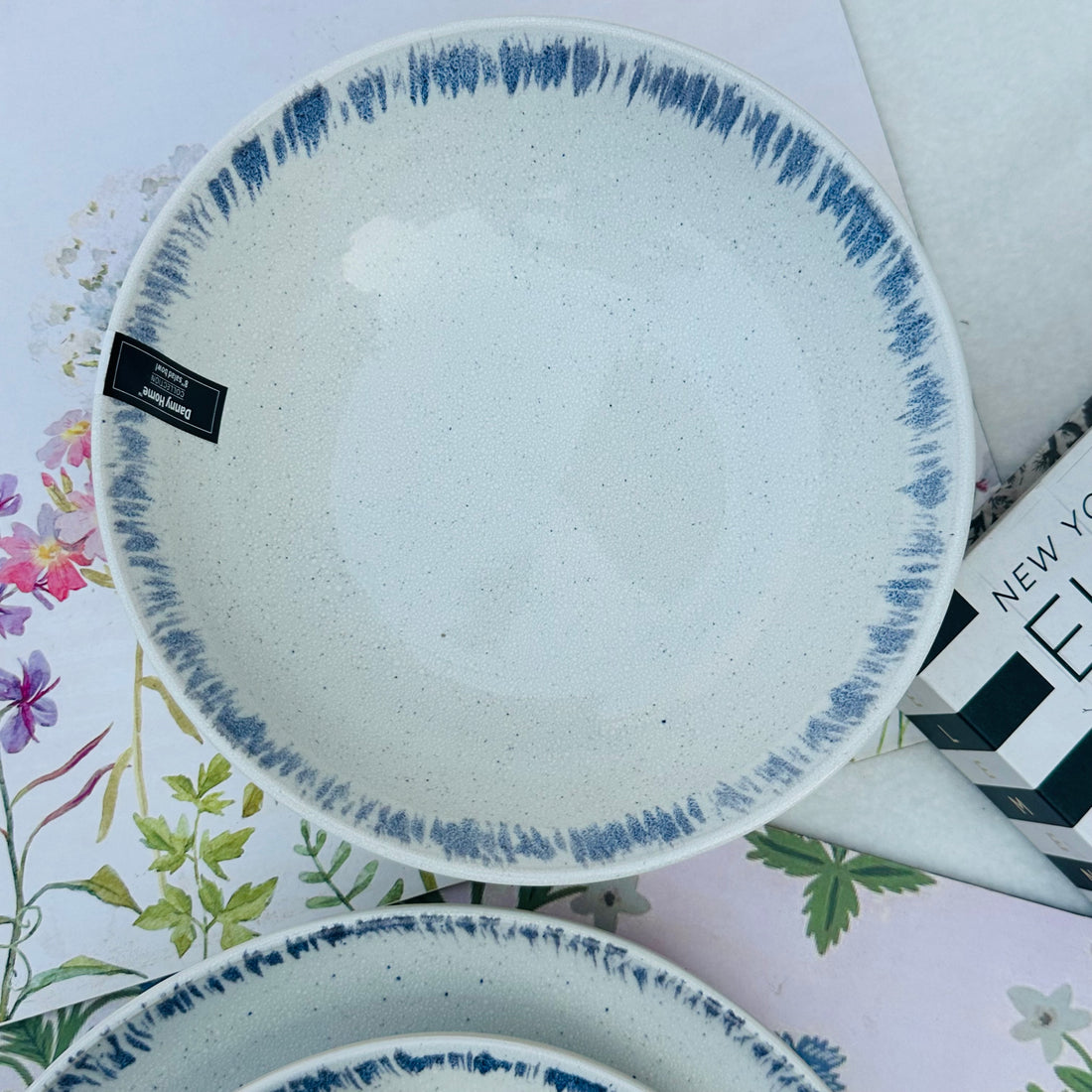 Creme Blue Salad Bowl 8 Inches Single