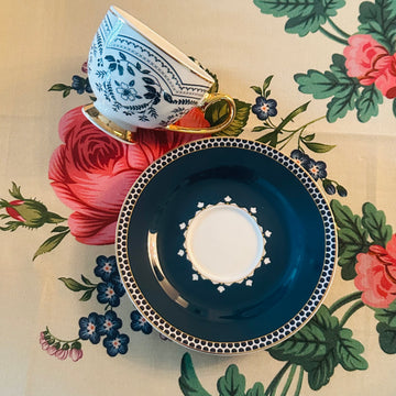 Midnight Ivy Charm (Set Of Six Cups & Saucers)