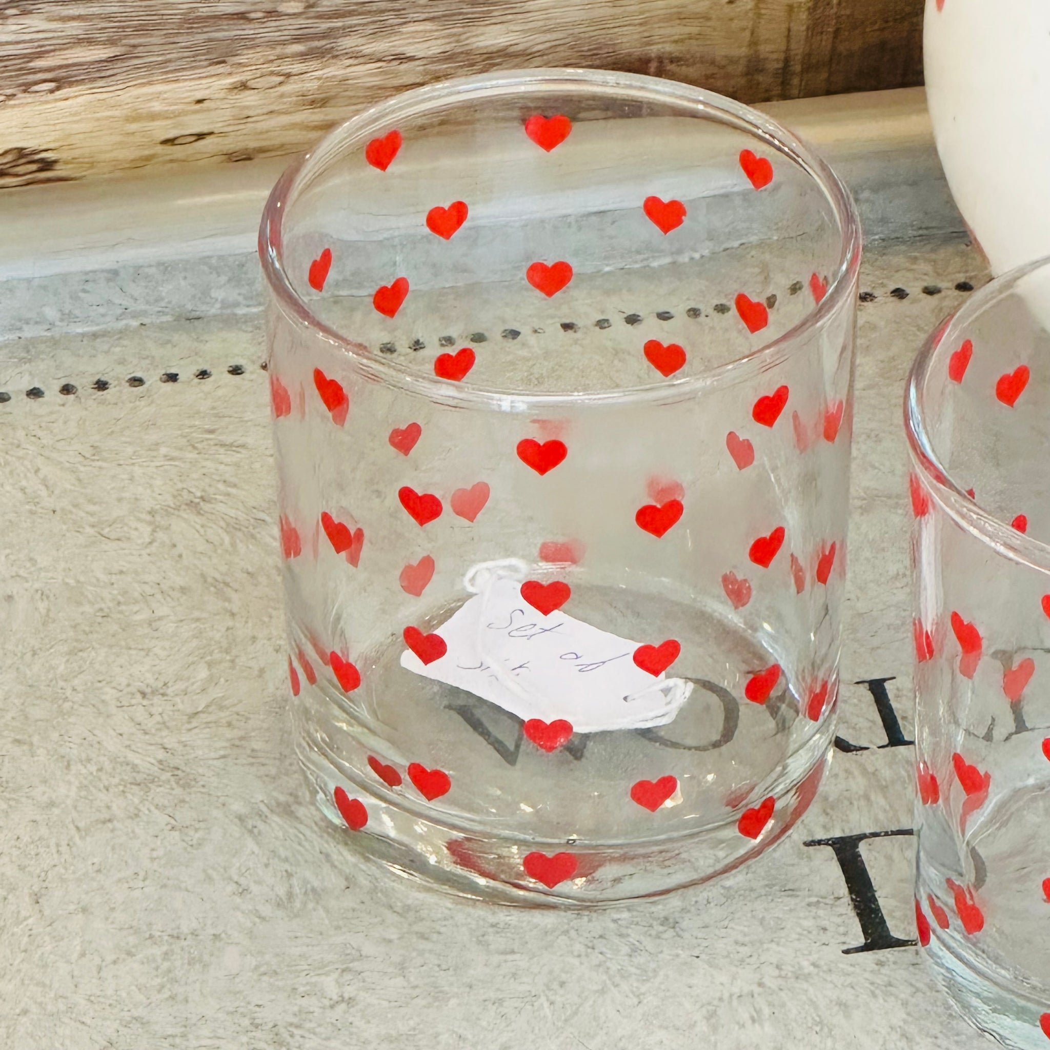 Little Red Heart Glasses (Set Of Six)