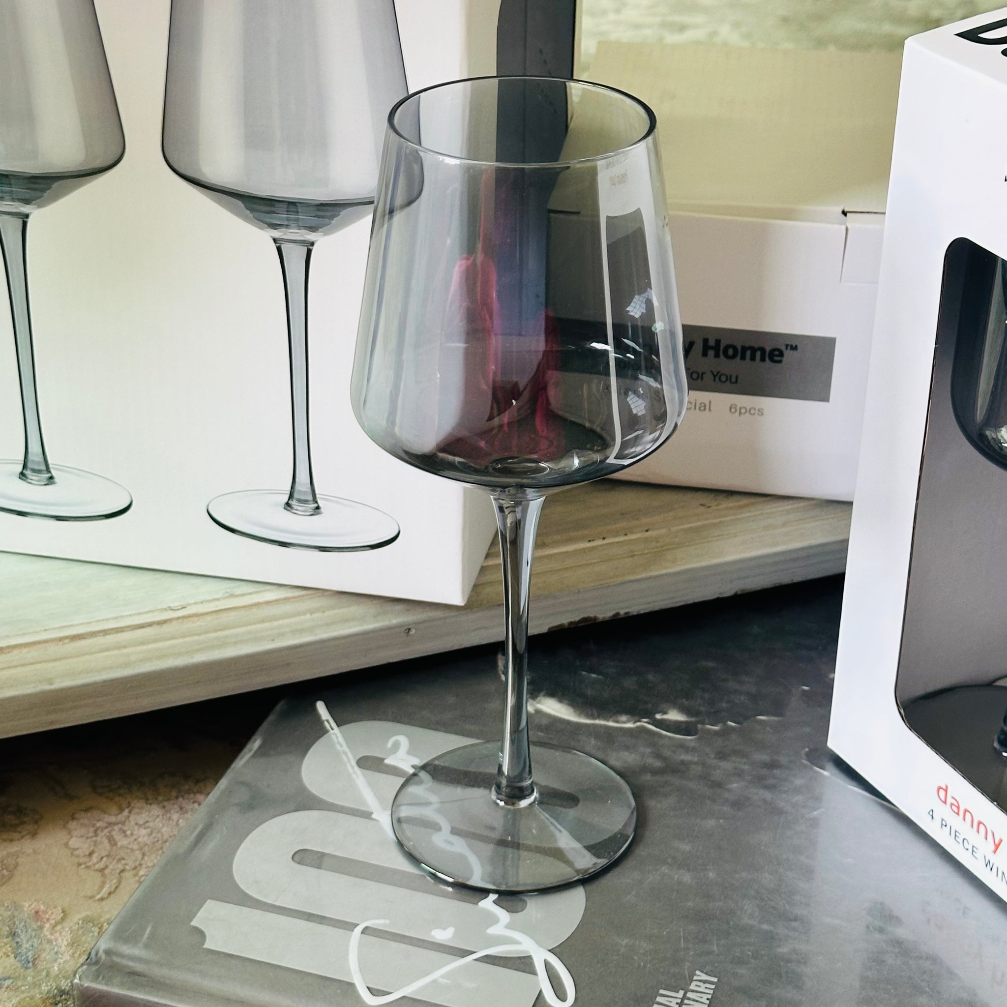 Charcoal Mist Goblets (Set of Four Glasses)