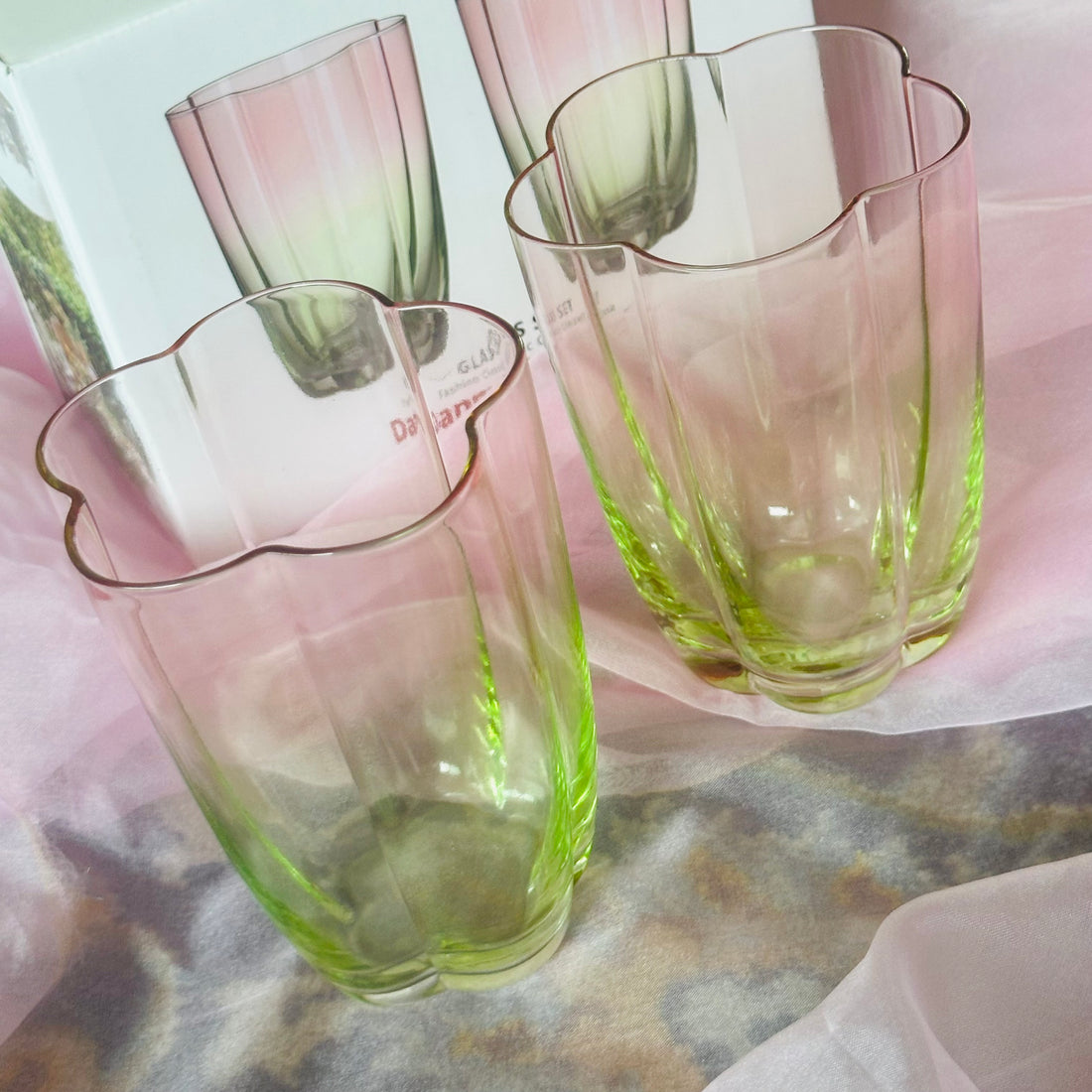 Petal Blossom Rim Tall Glasses (Set Of 2)