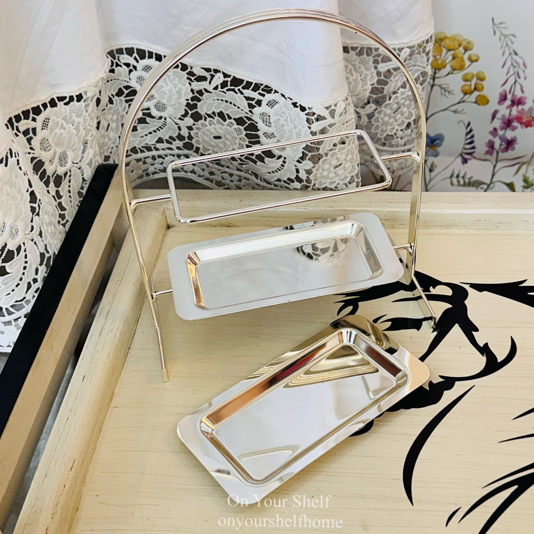 The Silver Arc Serving Stand