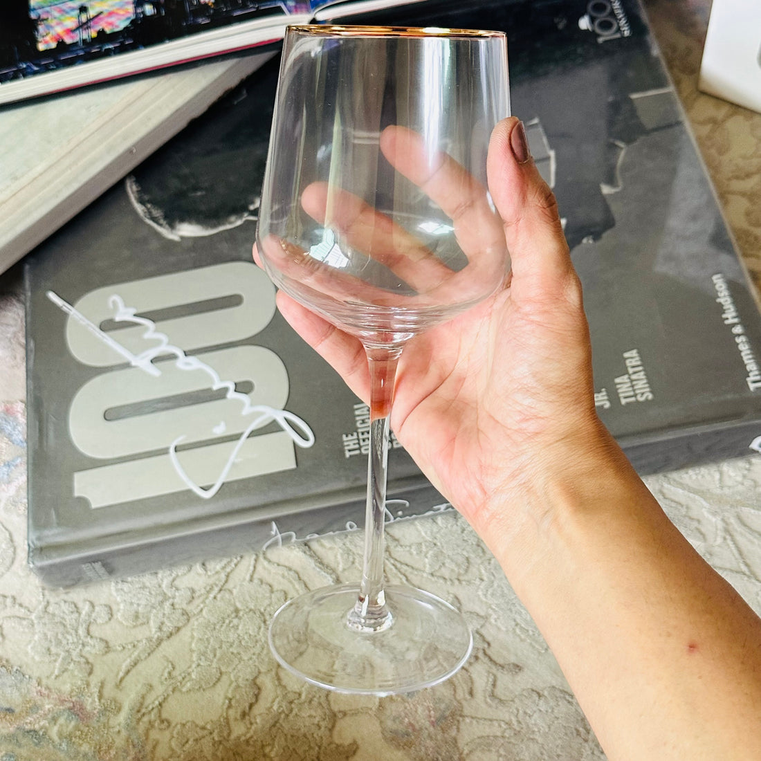 Golden Rim Elegance Goblets (Set of Four)