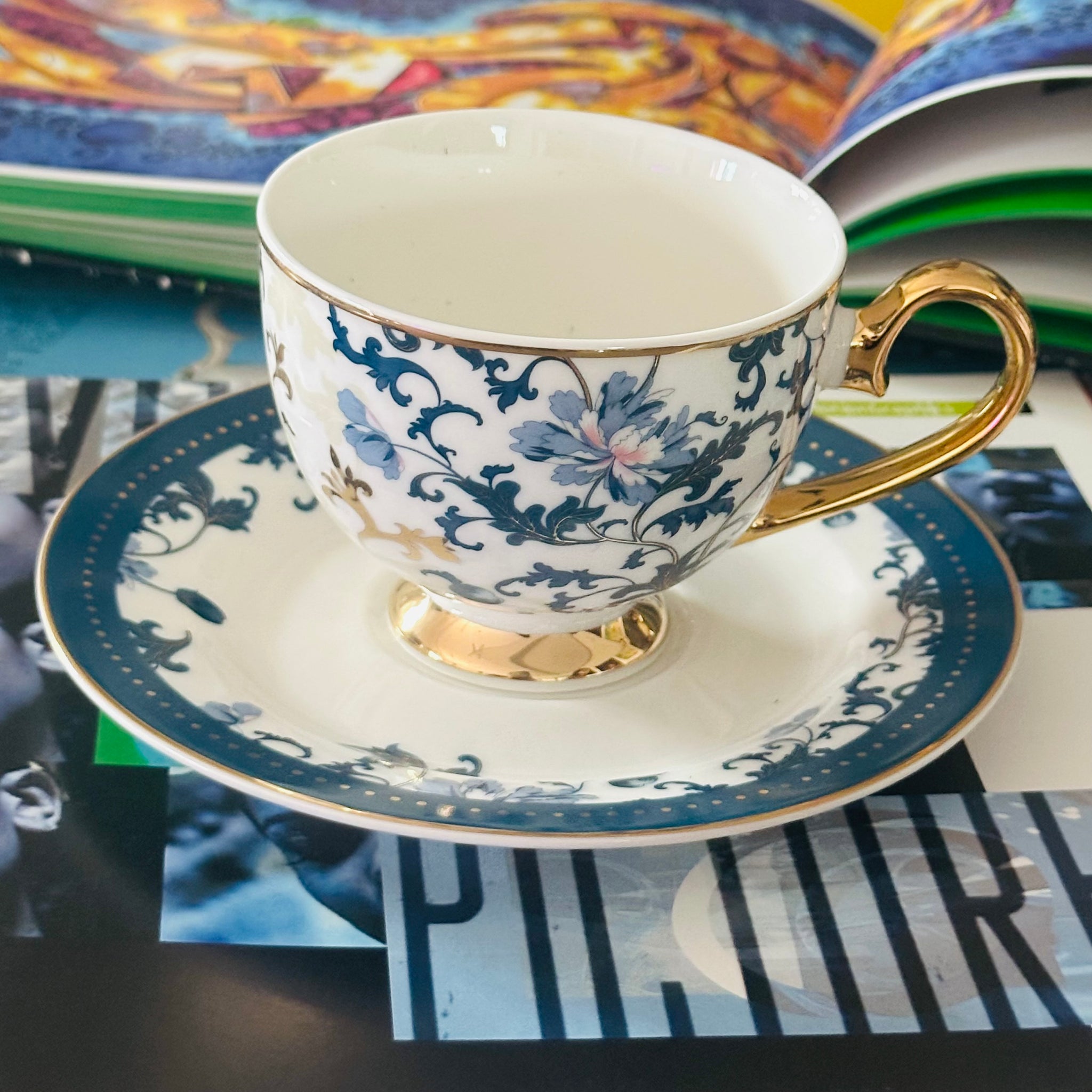 The Regal Teal (Set Of Six Cups & Saucers)