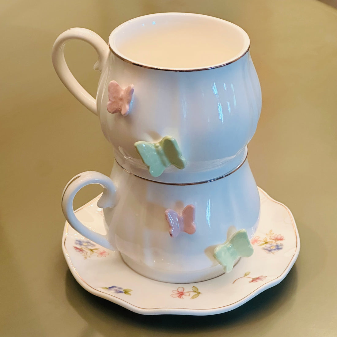 Fluttering Dreams (Set Of Six Cups & Saucers)