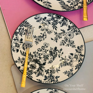The English Garden in Black 🖤 (31 Piece Plate Set)