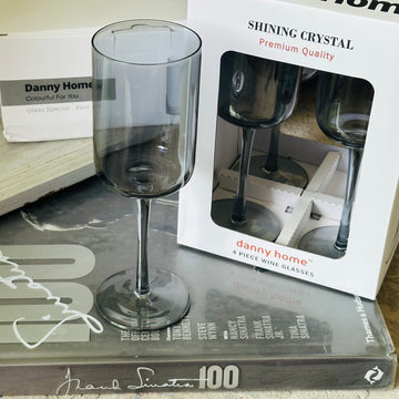 Charcoal Mist Stemmed Glasses (Set of Four Glasses)