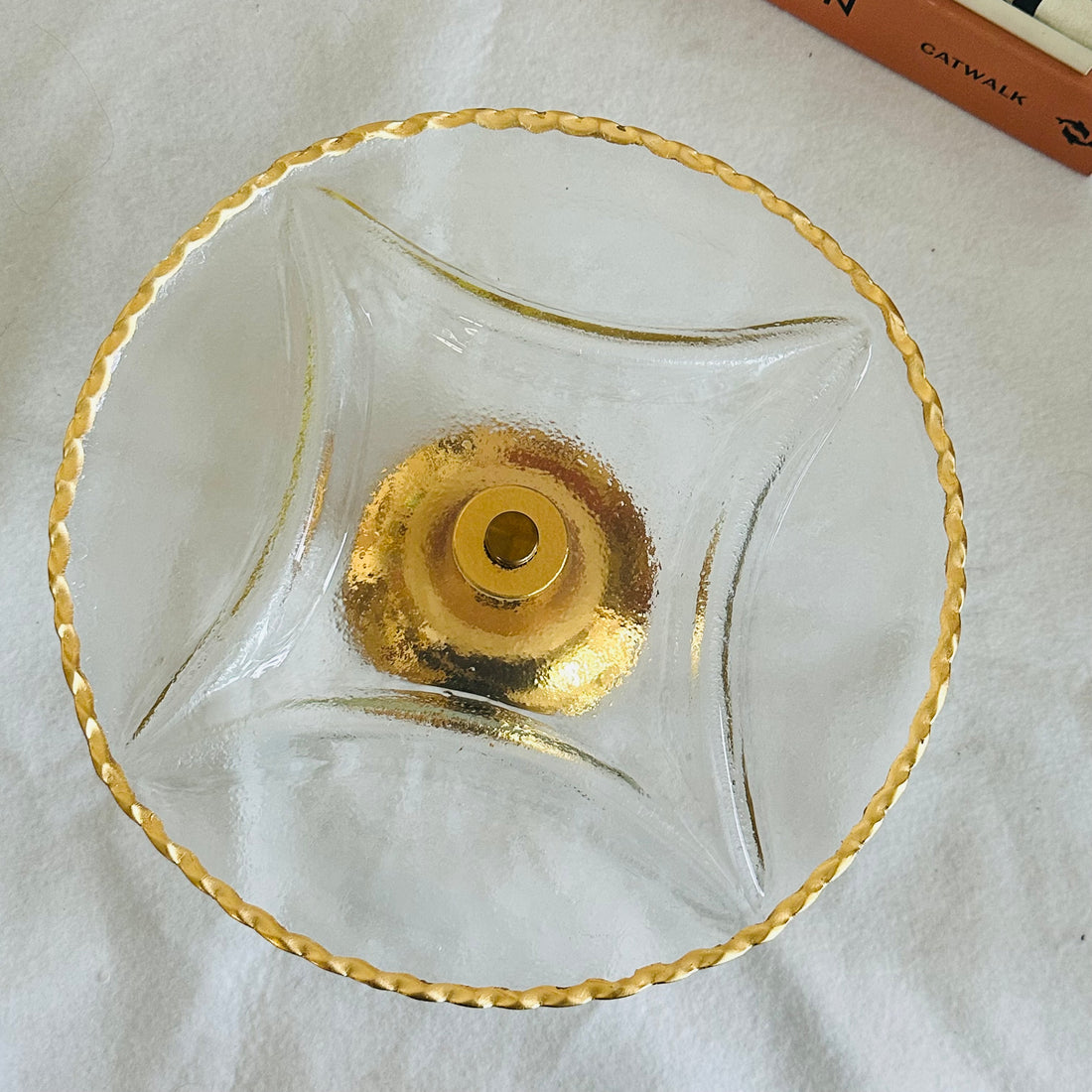 Gold Serving Stand/Condiment Platter