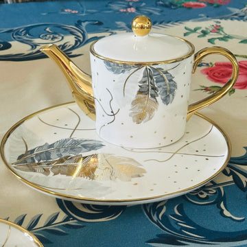 Golden Feather Whispers (24 Piece Tea Set)