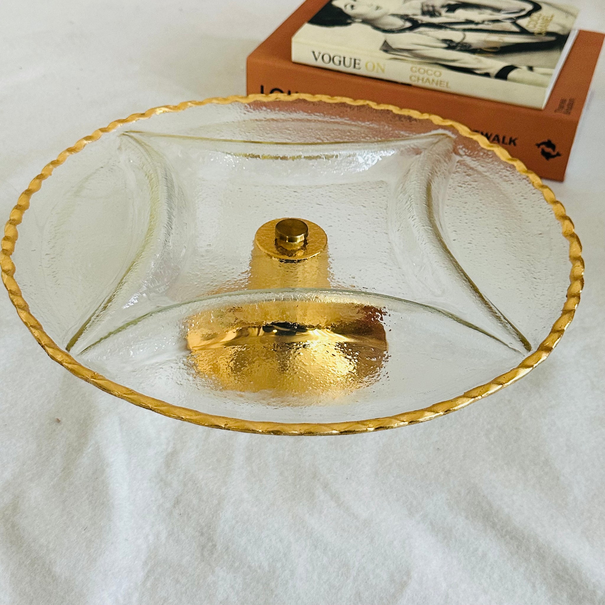 Gold Serving Stand/Condiment Platter