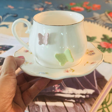 Fluttering Dreams (Set Of Six Cups & Saucers)
