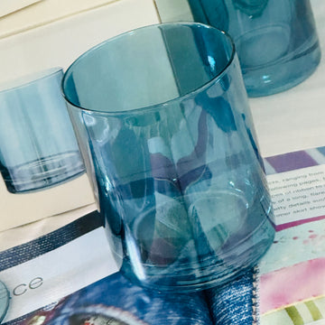 Grace Blue Half Glasses (Set Of Six)