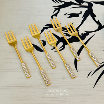 Golden Glimmer Dessert Forks