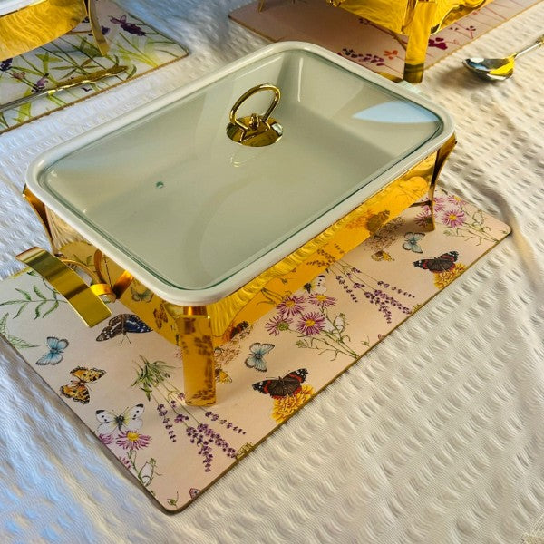 Gold Chaffe Burner Dish Rectangle Single (Medium 9 inches by 13 inches)