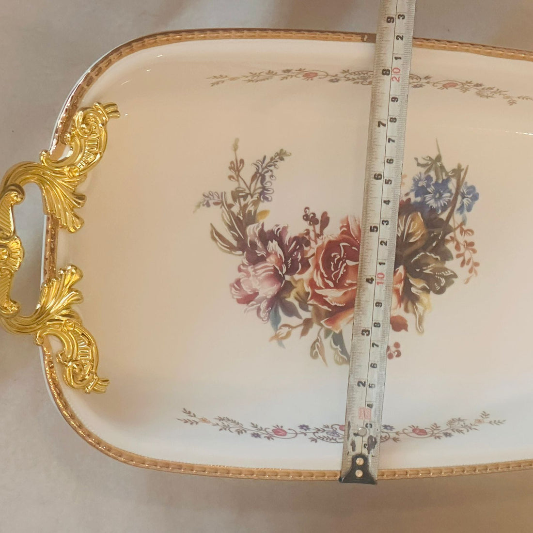 Luxury Floral Porcelain Serving Tray