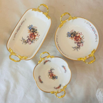 Luxury Floral Porcelain Serving Tray