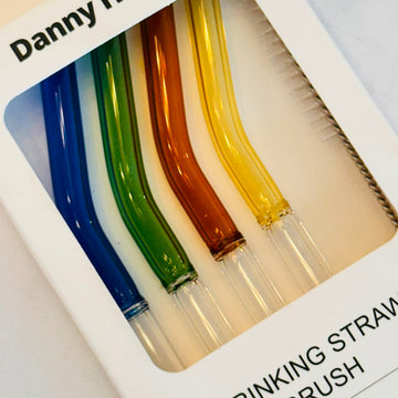Rainbow Glass Drinking Straw Set – Reusable