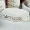 Bathroom Set Marble White & Gold