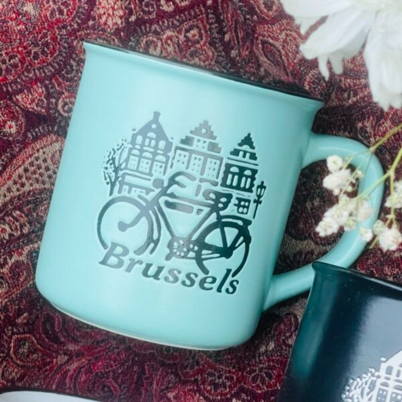 Retro Camp Mug “Brussels” In Blue (single piece)