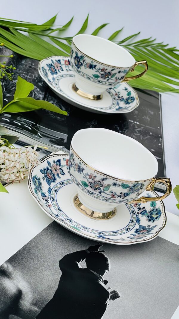 Secret Garden Green/Blue (set of six cups and saucers)