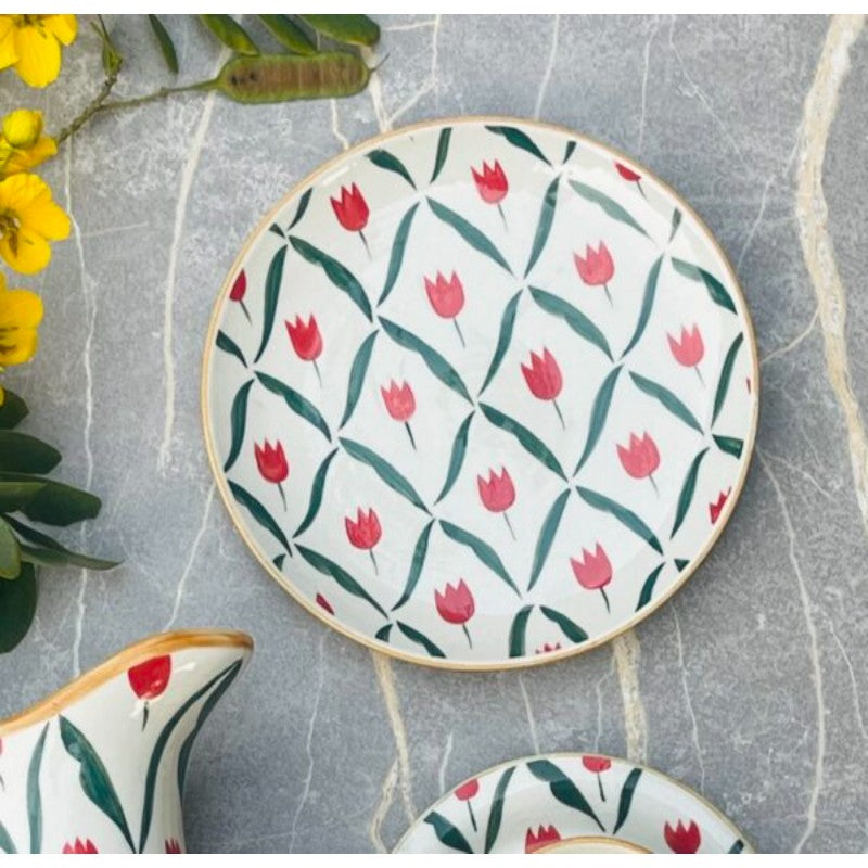 Red Tulip Quater Plate (single piece)