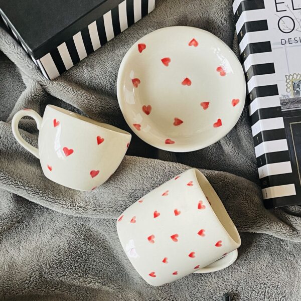 Little Red Heart (one cup/ one saucer)