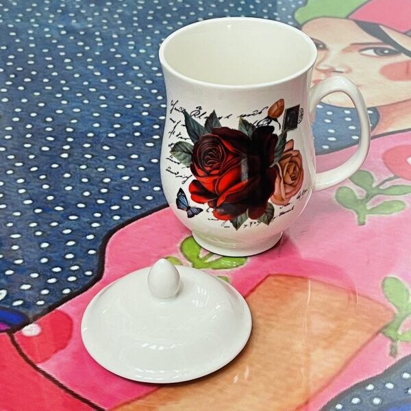 Red Roses Mug With A Lid (single mug)