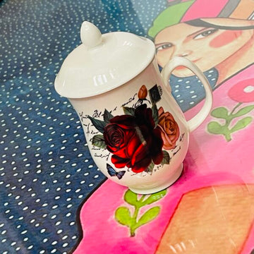 Red Roses Mug With A Lid (single mug)