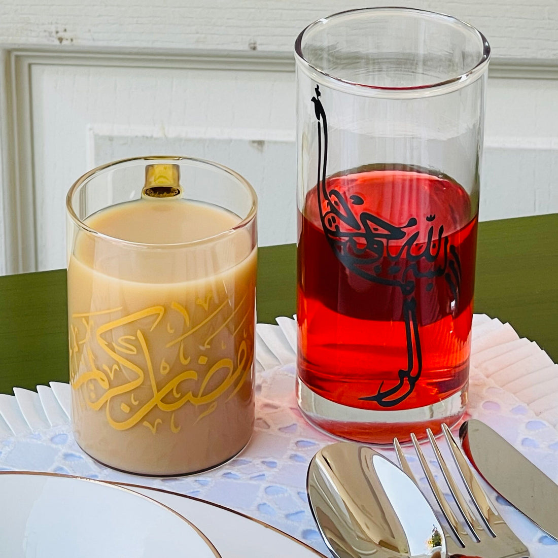 Ramazan Kareem Glass Mug With Handle (single piece)